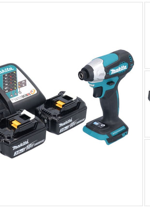 Makita DTD 157 RF akumulatorowy klucz udarowy 18 V 140 Nm 1/4" bezszczotkowy + 2x akumulator 3,0 Ah + ładowarka