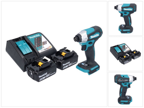 Makita DTD 157 RT akumulatorowy klucz udarowy 18 V 140 Nm 1/4" bezszczotkowy + 2x akumulator 5,0 Ah + ładowarka