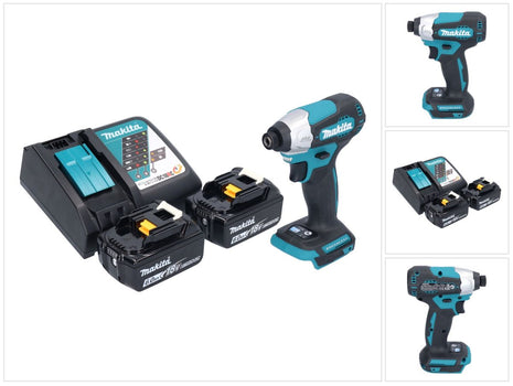 Makita DTD 157 RG akumulatorowy klucz udarowy 18 V 140 Nm 1/4" bezszczotkowy + 2x akumulator 6,0 Ah + ładowarka