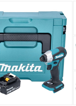 Makita DTD 157 M1J akumulatorowy klucz udarowy 18 V 140 Nm 1/4" bezszczotkowy + 1x akumulator 4,0 Ah + Makpac - bez ładowarki