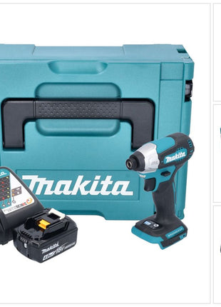 Makita DTD 157 RM1J Clé à choc sans fil 18 V 140 Nm 1/4'' Brushless + 1x batterie 4,0 Ah + chargeur + Makpac