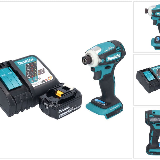 Makita DTD 172 RM1 akumulatorowy klucz udarowy 18 V 180 Nm 1/4" bezszczotkowy + 1x akumulator 4,0 Ah + ładowarka