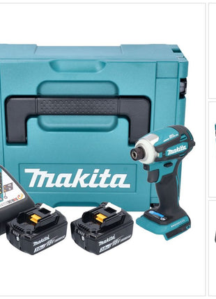 Makita DTD 172 RFJ Akku Schlagschrauber 18 V 180 Nm 1/4" Brushless + 2x Akku 3,0 Ah + Ladegerät + Makpac