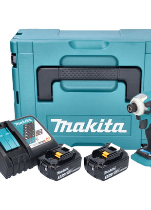 Makita DTD 172 RFJ Akku Schlagschrauber 18 V 180 Nm 1/4" Brushless + 2x Akku 3,0 Ah + Ladegerät + Makpac