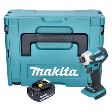 Makita DTD 172 M1J akumulatorowy klucz udarowy 18 V 180 Nm 1/4" bezszczotkowy + 1x akumulator 4,0 Ah + Makpac - bez ładowarki