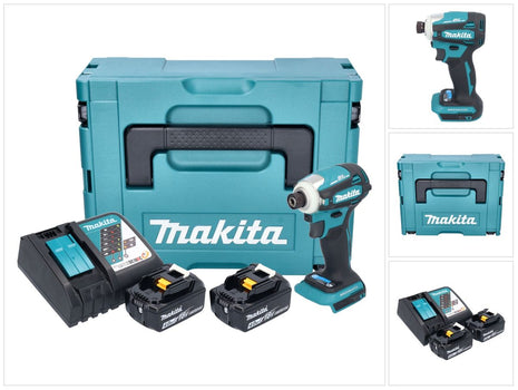 Makita DTD 172 RMJ Akku Schlagschrauber 18 V 180 Nm 1/4" Brushless + 2x Akku 4,0 Ah + Ladegerät + Makpac