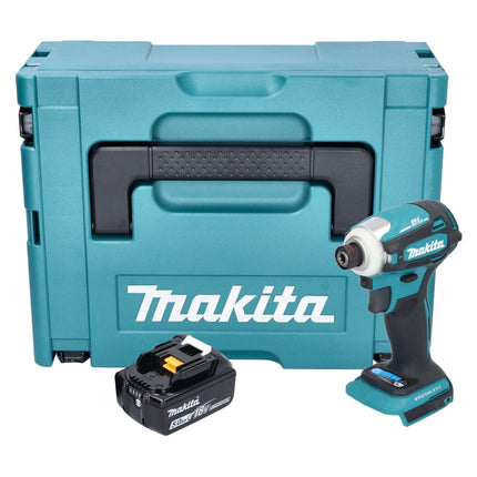 Makita DTD 172 T1J akumulatorowy klucz udarowy 18 V 180 Nm 1/4" bezszczotkowy + 1x akumulator 5,0 Ah + Makpac - bez ładowarki