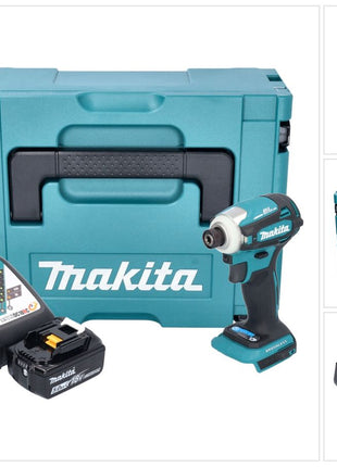 Makita DTD 172 RT1J Clé à choc sans fil 18 V 180 Nm 1/4'' Brushless + 1x batterie 5,0 Ah + chargeur + Makpac