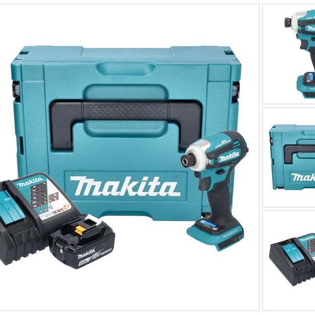 Makita DTD 172 RT1J akumulatorowy klucz udarowy 18 V 180 Nm 1/4" bezszczotkowy + 1x akumulator 5,0 Ah + ładowarka + Makpac