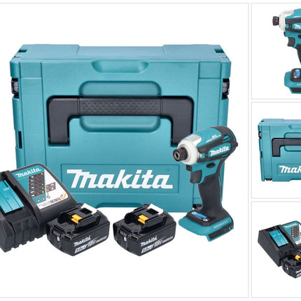 Makita DTD 172 RTJ akumulatorowy klucz udarowy 18 V 180 Nm 1/4" bezszczotkowy + 2x akumulator 5,0 Ah + ładowarka + Makpac