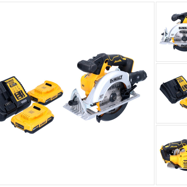 Akumulatorowa pilarka tarczowa DeWalt DCS 565 D2 18 V 165 mm bezszczotkowa + 2x akumulator 2,0 Ah + ładowarka