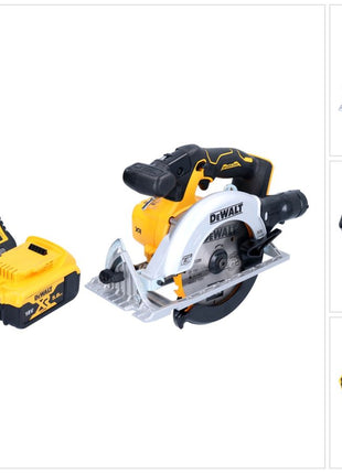 DeWalt DCS 565 P1 Akku Handkreissäge 18 V 165 mm Brushless + 1x Akku 5,0 Ah + Ladegerät