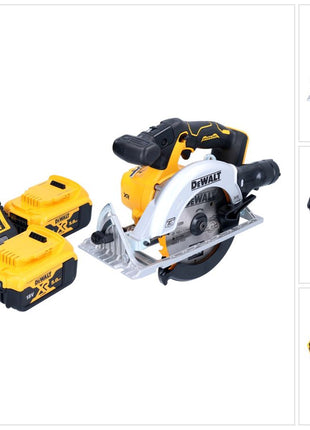 DeWalt DCS 565 P2 Akku Handkreissäge 18 V 165 mm Brushless + 2x Akku 5,0 Ah + Ladegerät