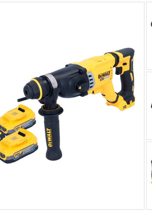 DeWalt DCH 263 E2 Akku Kombihammer 18 V 3 J SDS Plus Brushless + 2x Powerstack Akku 1,7 Ah + Ladegerät