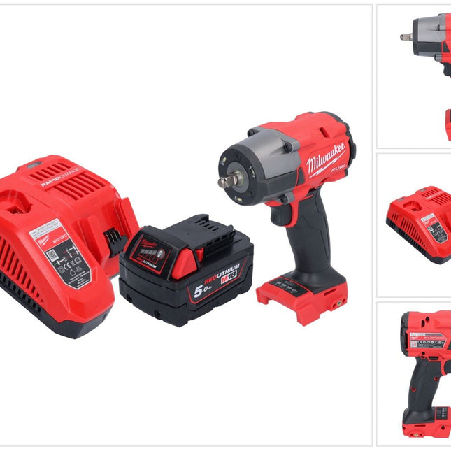 Milwaukee M18 FMTIW2F38-501 Akumulatorowy klucz udarowy 18 V 745 Nm 3/8" bezszczotkowy + 1x akumulator 5,0 Ah + ładowarka
