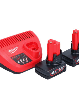 Milwaukee M12 FPP2A2-402X Kombo Set ( 4933480587 ) M12 FPD2 Akku Schlagbohrschrauber 45 Nm + M12 FID2 Akku Schlagschrauber 170 Nm 1/4" Brushless + 2x Akku 4,0 Ah + Ladegerät + HD-Box