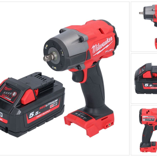 Milwaukee M18 FMTIW2F38-551 Akumulatorowy klucz udarowy 18 V 745 Nm 3/8" bezszczotkowy + 1x akumulator 5,5 Ah - bez ładowarki