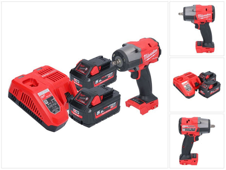 Milwaukee M18 FMTIW2F38-552 Akumulatorowy klucz udarowy 18 V 745 Nm 3/8" bezszczotkowy + 2x akumulator 5,5 Ah + ładowarka