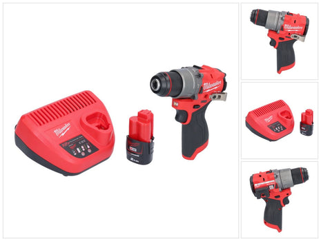 Milwaukee M12 FPD2-201 Akku Schlagbohrschrauber 12 V 45 Nm Brushless + 1x Akku 2,0 Ah + Ladegerät