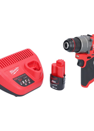 Milwaukee M12 FPD2-201 akumulatorowa wiertarka udarowa 12 V 45 Nm bezszczotkowa + 1x akumulator 2,0 Ah + ładowarka