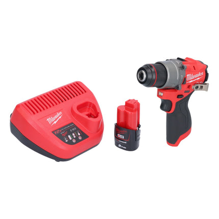 Milwaukee M12 FPD2-201 akumulatorowa wiertarka udarowa 12 V 45 Nm bezszczotkowa + 1x akumulator 2,0 Ah + ładowarka