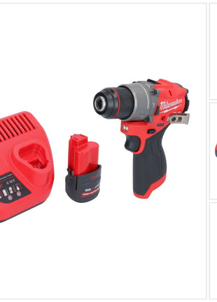 Milwaukee M12 FPD2-251 akumulatorowa wiertarka udarowa 12 V 45 Nm bezszczotkowa + 1x akumulator 2,5 Ah + ładowarka