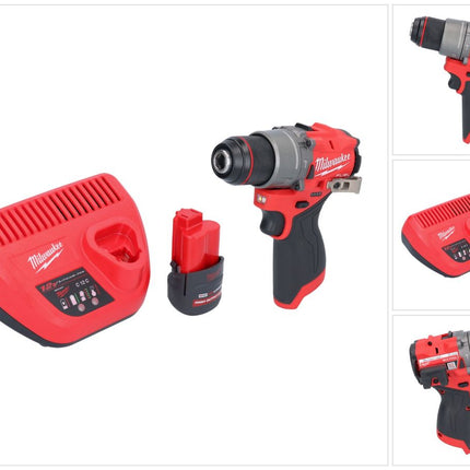 Milwaukee M12 FPD2-251 akumulatorowa wiertarka udarowa 12 V 45 Nm bezszczotkowa + 1x akumulator 2,5 Ah + ładowarka