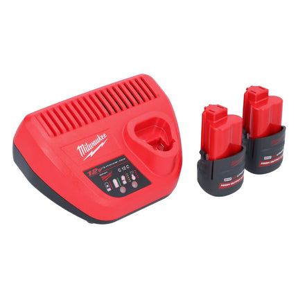 Milwaukee M12 FPD2-252 akumulatorowa wiertarka udarowa 12 V 45 Nm bezszczotkowa + 2x akumulator 2,5 Ah + ładowarka