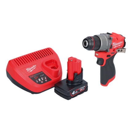 Milwaukee M12 FPD2-401 akumulatorowa wiertarka udarowa 12 V 45 Nm bezszczotkowa + 1x akumulator 4,0 Ah + ładowarka