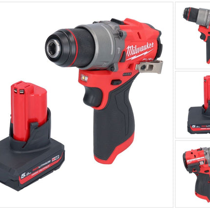 Milwaukee M12 FPD2-501 akumulatorowa wiertarka udarowa 12 V 45 Nm bezszczotkowa + 1x akumulator 5,0 Ah - bez ładowarki