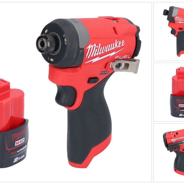Milwaukee M12 FID2-201 akumulatorowy klucz udarowy 12 V 170 Nm 1/4" bezszczotkowy + 1x akumulator 2,0 Ah - bez ładowarki