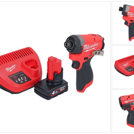 Milwaukee M12 FID2-401 akumulatorowy klucz udarowy 12 V 170 Nm 1/4" bezszczotkowy + 1x akumulator 4,0 Ah + ładowarka