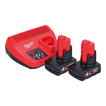 Milwaukee M12 FID2-402 akumulatorowy klucz udarowy 12 V 170 Nm 1/4" bezszczotkowy + 2x akumulator 4,0 Ah + ładowarka