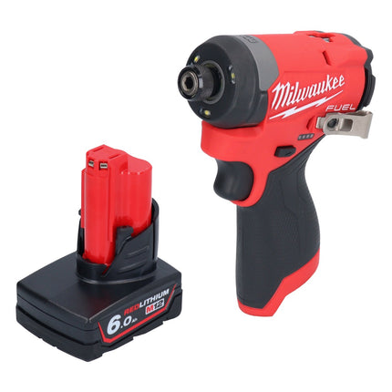 Milwaukee M12 FID2-601 akumulatorowy klucz udarowy 12 V 170 Nm 1/4" bezszczotkowy + 1x akumulator 6,0 Ah - bez ładowarki