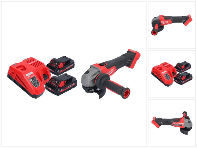 Milwaukee M18 FSAG115X-302 Akumulatorowa szlifierka kątowa 18 V 115 mm bezszczotkowa + 2x akumulator 3,0 Ah + ładowarka