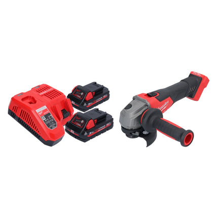 Milwaukee M18 FSAG115X-302 Akumulatorowa szlifierka kątowa 18 V 115 mm bezszczotkowa + 2x akumulator 3,0 Ah + ładowarka