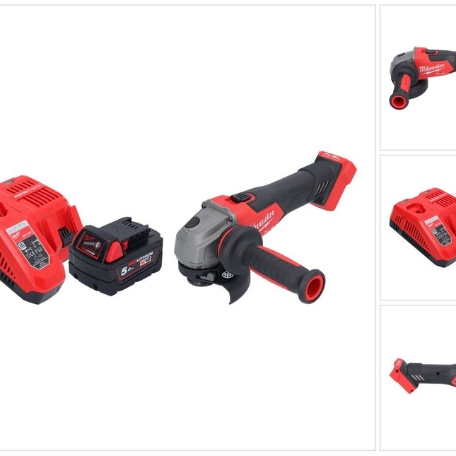 Milwaukee M18 FSAG115X-501 Akumulatorowa szlifierka kątowa 18 V 115 mm bezszczotkowa + 1x akumulator 5,0 Ah + ładowarka