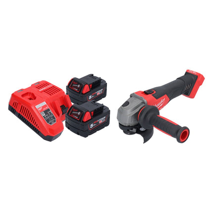Milwaukee M18 FSAG115X-502 Akumulatorowa szlifierka kątowa 18 V 115 mm bezszczotkowa + 2x akumulator 5,0 Ah + ładowarka