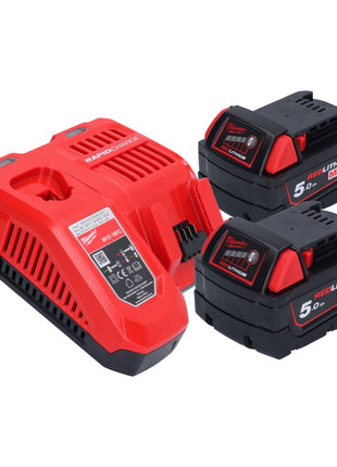 Milwaukee M18 FSAG115X-502 Akku Winkelschleifer 18 V 115 mm Brushless + 2x Akku 5,0 Ah + Ladegerät