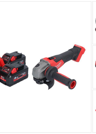 Milwaukee M18 FSAG115X-802 Akku Winkelschleifer 18 V 115 mm Brushless + 2x Akku 8,0 Ah + Ladegerät