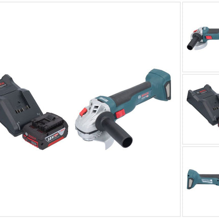 Bosch GWS 18V-10 Profesjonalna akumulatorowa szlifierka kątowa 18 V 115 mm bezszczotkowa + 1x akumulator 4,0 Ah + ładowarka