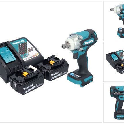 Makita DTW 301 RT akumulatorowy klucz udarowy 18 V 330 Nm 1/2" bezszczotkowy + 2x akumulator 5,0 Ah + ładowarka