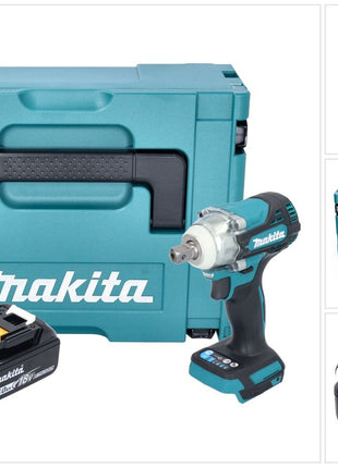 Makita DTW 301 T1J Clé à choc sans fil 18 V 330 Nm 1/2'' Brushless + 1x batterie 5,0 Ah + Makpac - sans chargeur