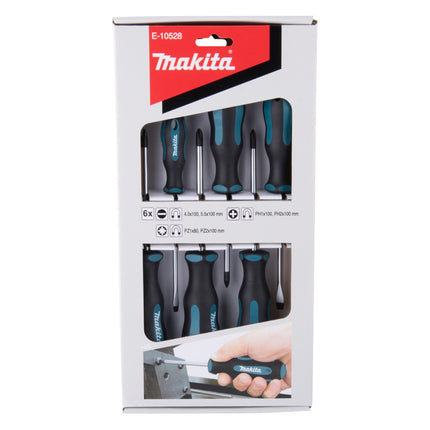 Makita E-10528 Zestaw wkrętaków 6 szt. SL4 / SL5.5 / PH1 / PH2 / PZ1 / PZ2