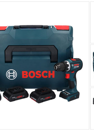 Bosch GSR 18V-90 C Profesjonalna akumulatorowa wiertarko-wkrętarka 18 V 64 Nm bezszczotkowa ( 06019K6004 ) + 2x akumulator ProCORE 4,0 Ah + ładowarka + L-Boxx