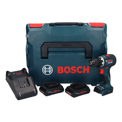 Bosch GSR 18V-90 C Profesjonalna akumulatorowa wiertarko-wkrętarka 18 V 64 Nm bezszczotkowa ( 06019K6004 ) + 2x akumulator ProCORE 4,0 Ah + ładowarka + L-Boxx