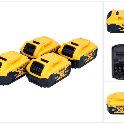 DeWalt DCB 184 P4 akumulator 18 V 5,0 Ah / 5000 mAh 4 szt. Akumulator litowo-jonowy XR - ze wskaźnikiem poziomu naładowania