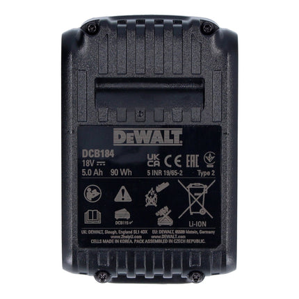 DeWalt DCB 184 P4 akumulator 18 V 5,0 Ah / 5000 mAh 4 szt. Akumulator litowo-jonowy XR - ze wskaźnikiem poziomu naładowania