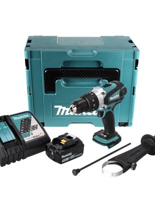 Makita DHP 458 RT1J Akku Schlagbohrschrauber 18 V 91 Nm + 1x Akku 5,0 Ah + Ladegerät + Makpac - Toolbrothers