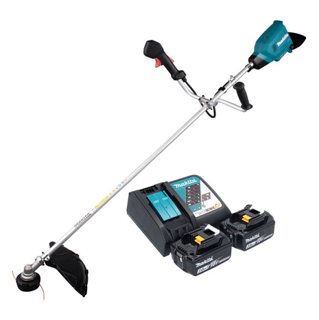 Makita DUR 369 ARF2 débroussailleuse sans fil 36 V ( 2x 18 V ) 43 cm sans brosse + 2x batterie 3,0 Ah + chargeur + chargeur de batterie